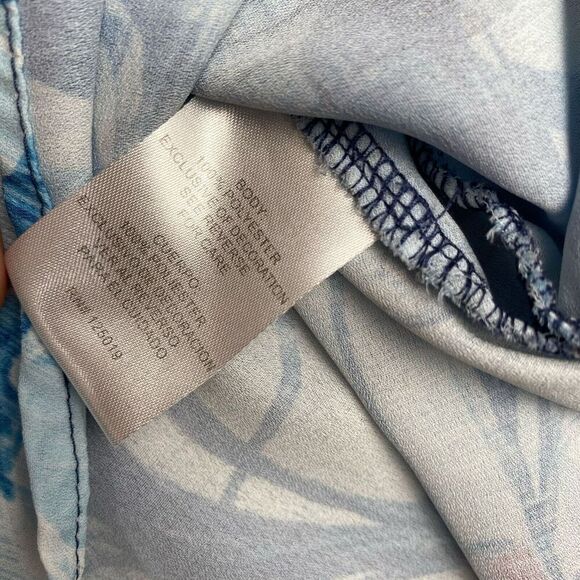 Joseph A. Women's size XL Blue Blouse Womens  Casual Floral Flutter Sleeve Boho - Picture 7 of 16